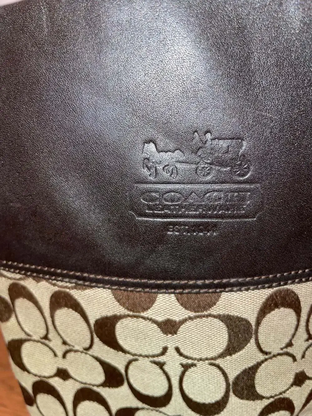 Vintage Coach Chrissi 8.5 Signature C Riding Boots Brown Leather Y2K